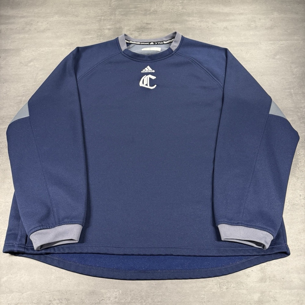 Adidas Sweatshirt XL Navy White Blackletter Gothic Font Player Team Issue
